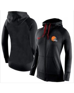 Women's Cleveland Browns Full-Zip Performance Hoodie Black