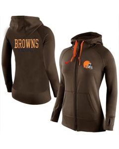 Women's Cleveland Browns Full-Zip Performance Hoodie Brown