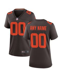 Women's Cleveland Browns Brown Alternate Game Custom Jersey