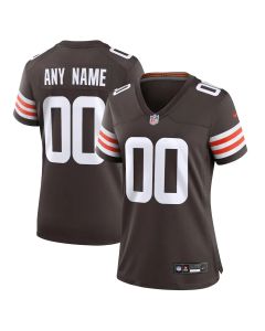 Women's Cleveland Browns Brown Game Custom Jersey (Brown)
