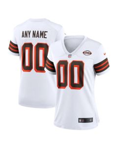 Women's Cleveland Browns White 1946 Collection Alternate Game Custom Jersey