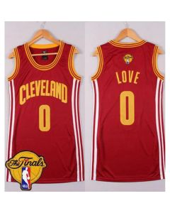 Women's Cleveland Cavaliers #0 Kevin Love Red The Finals Patch Dress Stitched NBA Jersey