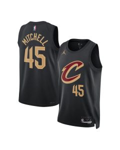 Women's Cleveland Cavaliers #45 Donovan Mitchell Black Swingman Statement Edition Jersey