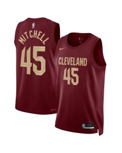 Women's Cleveland Cavaliers #45 Donovan Mitchell Wine Swingman Icon Edition Jersey