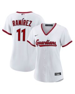 Women's Cleveland Guardians #11 Jose Ramirez White Home Replica 2.0 Player Jersey (White)