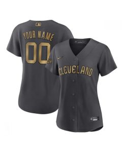 Women's Cleveland Guardians ACTIVE PLAYER Custom 2022 All-Star Charcoal Stitched Baseball Jersey(Run Small)