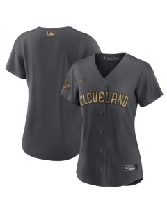 Women's Cleveland Guardians Blank 2022 All-Star Charcoal Stitched Baseball Jersey(Run Small)
