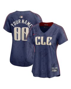 Women's Cleveland Guardians Navy City Connect Limited Custom Jersey