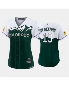 Women's Colorado Rockies #19 Charlie Blackmon 2022 Green City Connect Stitched Baseball Jersey(Run Small)