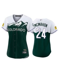Women's Colorado Rockies #24 Ryan McMahon 2022 Green City Connect Stitched Baseball Jersey(Run Small)