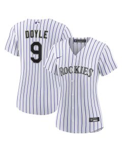 Women's Colorado Rockies #9 Brenton Doyle White Home Replica Jersey (White)
