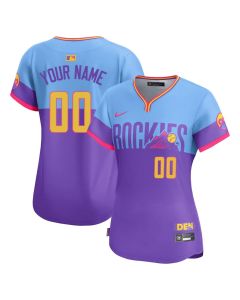 Women's Colorado Rockies Custom Purple/Light Blue 2025 City Connect Elite Player Jersey