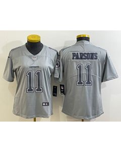 Women's Dallas Cowboys #11 Micah Parsons Grey Atmosphere Fashion Stitched Jersey(Run Small)