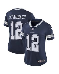 Women's Dallas Cowboys #12 Roger Staubach Navy Blue Vapor Untouchable Limited Stitched NFL Jersey