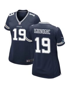 Women's Dallas Cowboys #19 Noah Igbinoghene Navy Stitched Football Jersey(Run Small)