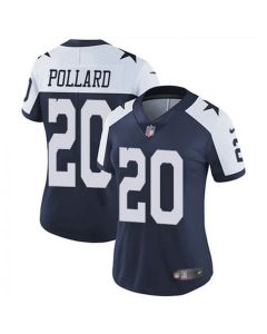 Women's Dallas Cowboys #20 Tony Pollard Navy Thanksgiving Vapor Untouchable Limited Stitched Football Jersey(Run Small