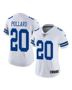 Women's Dallas Cowboys #20 Tony Pollard White Vapor Untouchable Limited Stitched Football Jersey(Run Small