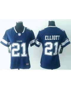 Women's Dallas Cowboys #21 Ezekiel Elliott Navy Blue Untouchable Limited Stitched NFL Jersey
