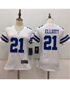 Women's Dallas Cowboys #21 Ezekiel Elliott White Vapor Untouchable Player Limited Stitched NFL Jersey