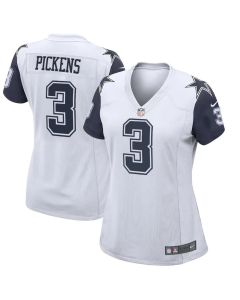 Women's Dallas Cowboys #3 George Pickens White Game Jersey (White)