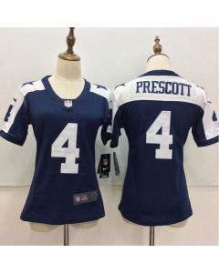 Women's Dallas Cowboys #4 Dak Prescott Blue Throwback Vapor Untouchable Player Limited Stitched NFL Jersey