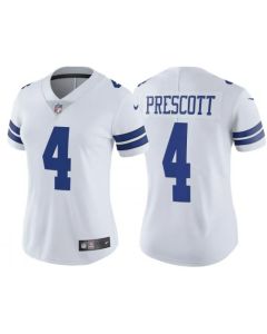 Women's Dallas Cowboys #4 Dak Prescott White Vapor Untouchable Limited Stitched Jersey(Run Small