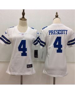 Women's Dallas Cowboys #4 Dak Prescott White Vapor Untouchable Player Limited Stitched NFL Jersey