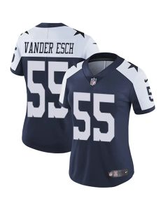 Women's Dallas Cowboys #55 Leighton Vander Esch Navy Thanksgiving Limited Stitched Jersey(Run Small