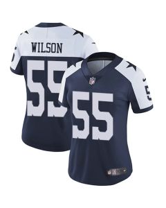 Women's Dallas Cowboys #55 Logan Wilson Esch Navy Color Rush Vapor Limited Stitched Jersey (Style 2)
