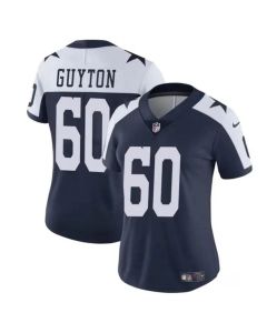 Women's Dallas Cowboys #60 Tyler Guyton Navy/White 2024 Draft Vapor Thanksgiving Limited Stitched Football Jersey(Run Small