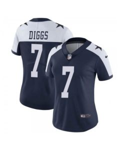 Women's Dallas Cowboys #7 Trevon Diggs Navy/White Thanksgiving Limited Stitched Jersey(Run Small)