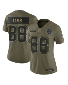 Women's Dallas Cowboys #88 CeeDee Lamb Olive 2025 Salute to Service Limited Jersey (Olive)
