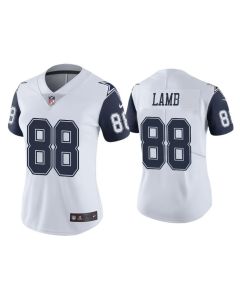 Women's Dallas Cowboys #88 CeeDee Lamb White Vapor Untouchable Limited Stitched Jersey(Run Small (White)
