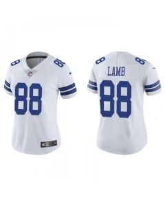 Women's Dallas Cowboys #88 CeeDee Lamb White Vapor Untouchable Limited Stitched Jersey(Run Small