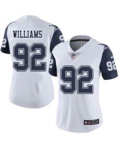 Women's Dallas Cowboys #92 Quinnen Williams Esch White Color Rush Vapor Limited Stitched Jersey (White)