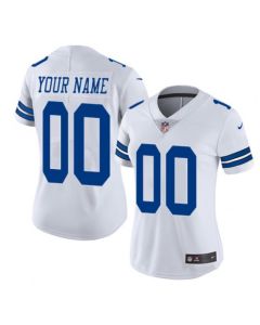 Women's Dallas Cowboys Customized White Vapor Untouchable Stitched Jersey(Run Small