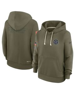 Women's Dallas Cowboys Olive 2025 Salute to Service Sideline Standard Issue Dri-FIT Hoodie(Run Small) (Olive)