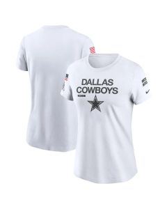 Women's Dallas Cowboys White 2024 Salute To Service Legend Performance T-Shirt (White)