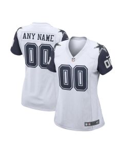 Women's Dallas Cowboys White Game Custom Jersey (White)