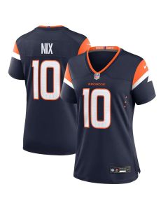 Women's Denver Broncos #10 Bo Nix Navy Alternate Game Jersey (Navy)