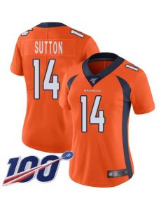 Women's Denver Broncos #14 Courtland Sutton 2019 Orange 100th Season Vapor Untouchable Limited NFL Stitched NFL Jersey(Run Small)