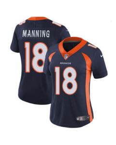 Women's Denver Broncos #18 Peyton Manning Navy Vapor Untouchable Stitched Jersey(Run Small)
