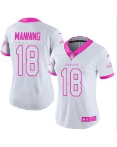 Women's Denver Broncos #18 Peyton Manning White Limited Stitched NFL Jersey(Run Small)