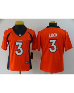Women's Denver Broncos #3 Drew Lock Orange Vapor Untouchable Stitched Jersey(Run Small)