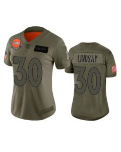 Women's Denver Broncos #30 Phillip Lindsay 2019 Camo Salute To Service Limited NFL Stitched NFL Jersey(Run Small)