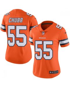 Women's Denver Broncos #55 Bradley Chubb Orange Color Rush Limited Stitched NFL Jersey(Run Small)