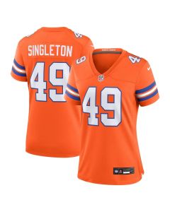 Women's Denver Broncos Alex Singleton Orange Mile High Collection 1977 Throwback Player Game Jersey