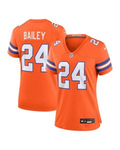Women's Denver Broncos Champ Bailey Orange Mile High Collection 1977 Throwback Retired Player Game Jersey