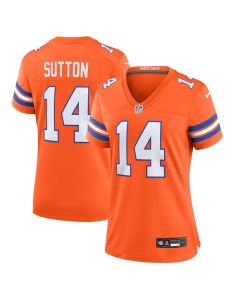 Women's Denver Broncos Courtland Sutton Orange Mile High Collection 1977 Throwback Player Game Jersey