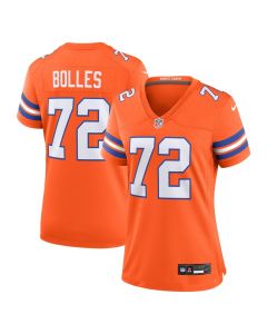 Women's Denver Broncos Garrett Bolles Orange Mile High Collection 1977 Throwback Player Game Jersey